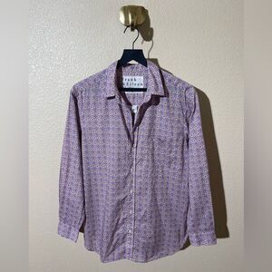 Frank & Eileen Purple Pink Floral Button Up Top